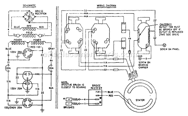 Page B Diagram and Parts List for 8973-4 S4002 Briggs and Stratton Generator